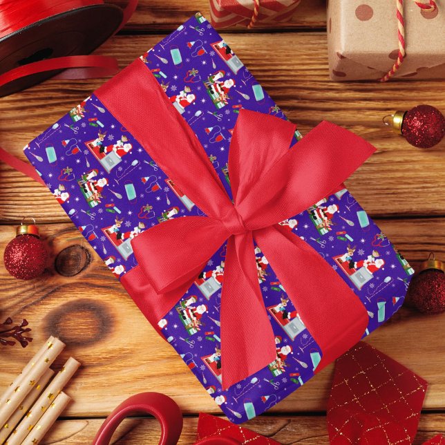 Medical Doctor Christmas with Santa Wrapping Paper (Creator Uploaded)