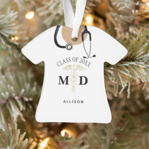 Medical Doctor Graduation Scrub Top Personalized Ornament