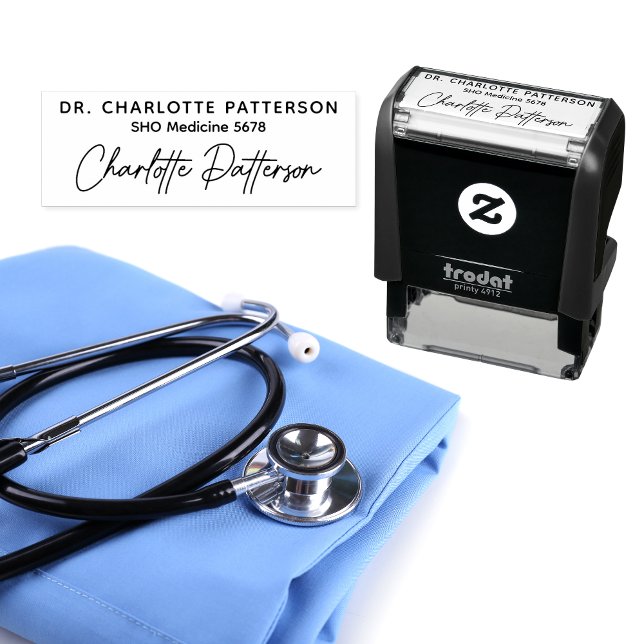 Medical Doctor Health Professional Signature Name Self-inking Stamp (Creator Uploaded)
