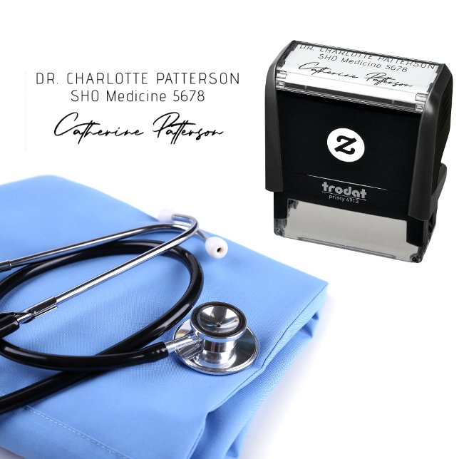Medical Doctor Health Professional Signature Name Self-inking Stamp (Creator Uploaded)