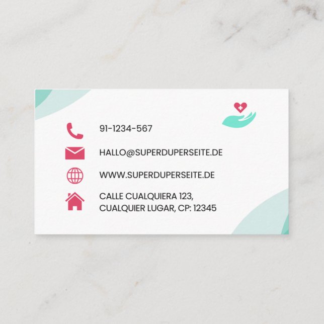 Medical Doctor (MD) business card (Back)