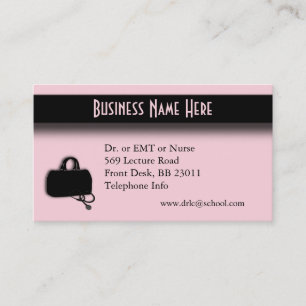 Medical Doctor Nurse Pink Business Card