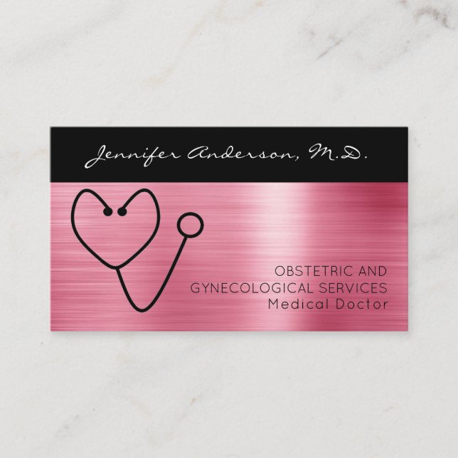 Medical Doctor Ob/Gyn Gynaecologist Obstetrician Business Card (Front)