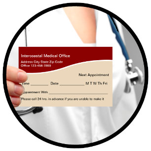 Medical Doctor Office Appointment Cards