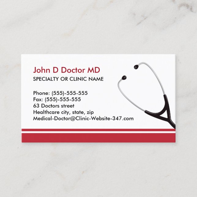 Medical doctor or healthcare business cards (Front)