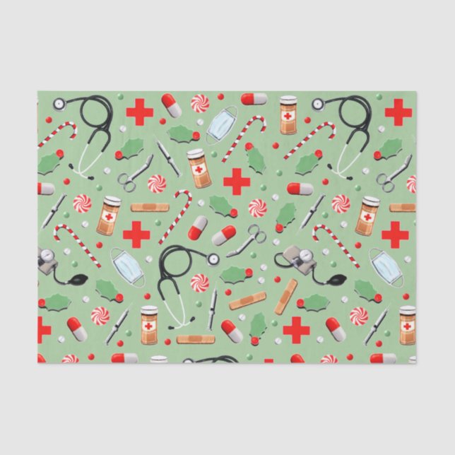 Medical Doctor or Nurse Christmas Holiday Tissue P Paper (Front)