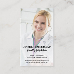 Medical Doctor Physician with Stethoscope Business Card