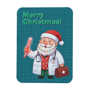 Medical Doctor Santa Claus Christmas card Magnet