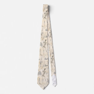 Medical Doctor Skeleton Anatomy Pattern  Tie