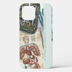 Medical Doctor Surgeon Watercolor Monogram iPhone 12 Case