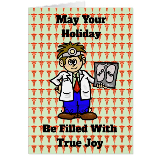 Medical Doctor with Ho Ho X-ray Christmas Card (Front)