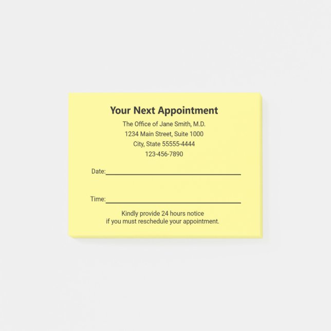 Medical Doctor Your Next Appointment Reminder Post-it Notes (Front)