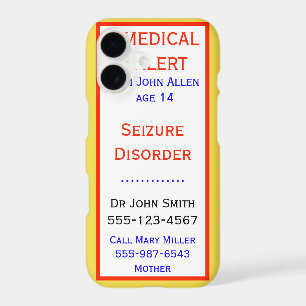 Medical Emergency Seizure Alert Info Custom