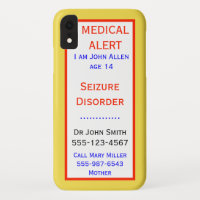 Medical Emergency Seizure Alert Info Custom