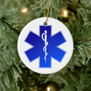 Medical EMS Symbol Photo Christmas Ceramic Tree Decoration