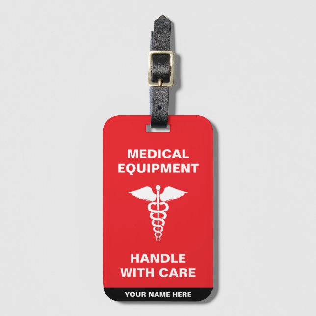 Medical Equipment Handle with care Luggage Tag (Front Vertical)