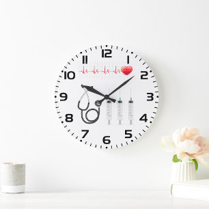 Medical Equipment Heartbeat Healthcare Large Clock