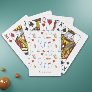 Medical Equipment Patterned Doctor Personalised Playing Cards