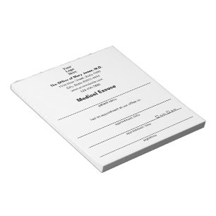 Medical Excuse Doctor's Office Logo Template Notepad