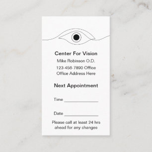 Medical Eye Doctor Appointment Cards New