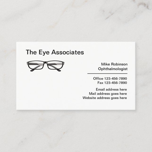  Medical Eye Doctor Ophthalmologist Business Cards (Front)