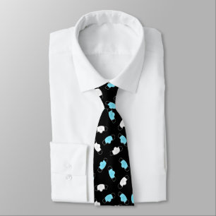 medical face masks on black tie