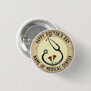 Medical Facility Doctor's Day Stethoscope  3 Cm Round Badge