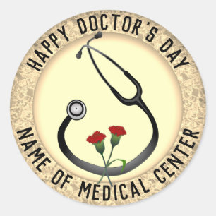 Medical Facility Doctor's Day Stethoscope  Classic Round Sticker