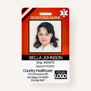 Medical Field Photo Badge - Nurse - Orange ID Badge