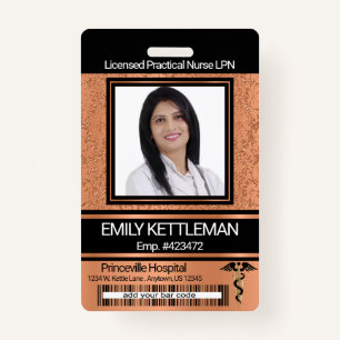 Medical Field Photo Badge - Orange ID Badge