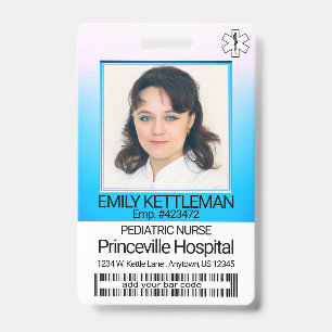 Medical Field Photo - Nurse - Blue / Pink ID Badge