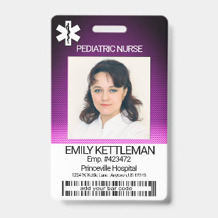 Medical Field Photo  - Paediatrics Nurse - Purple ID Badge