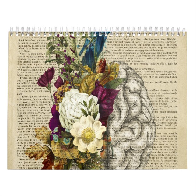medical floral brain anatomy poster calendar (Cover)