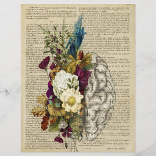 medical floral brain anatomy poster flyer