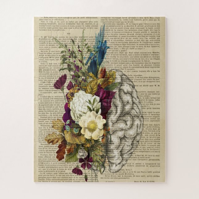 medical floral brain anatomy poster jigsaw puzzle (Vertical)