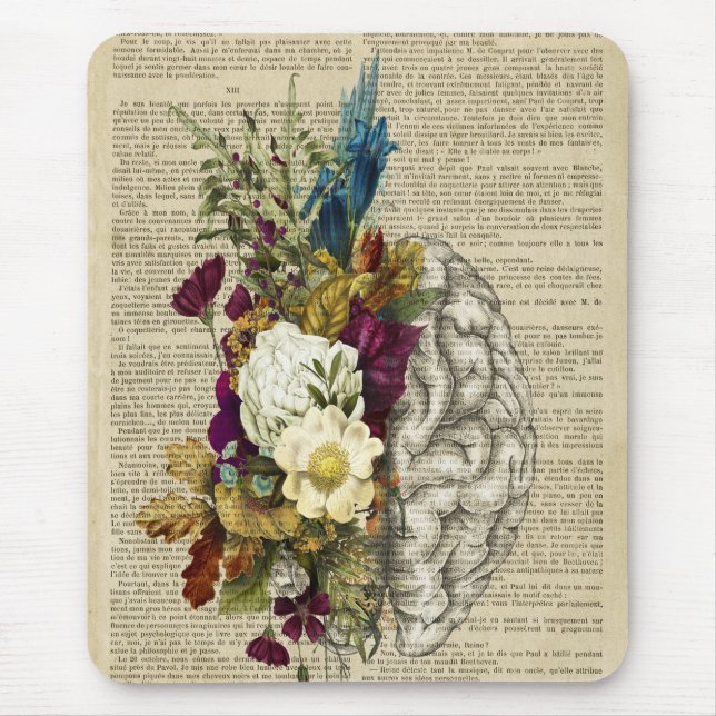 medical floral brain anatomy poster mouse pad (Front)