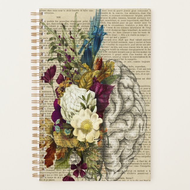 medical floral brain anatomy poster planner (Front)