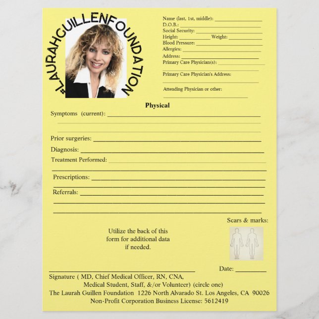 Medical Form (Front)