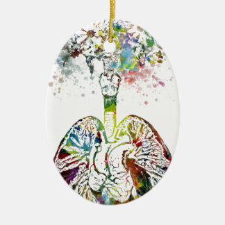 Medical Gifts Heart and Lungs Motif Ceramic Tree Decoration