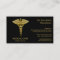 Medical Gold Caduceus on Black - Business Card