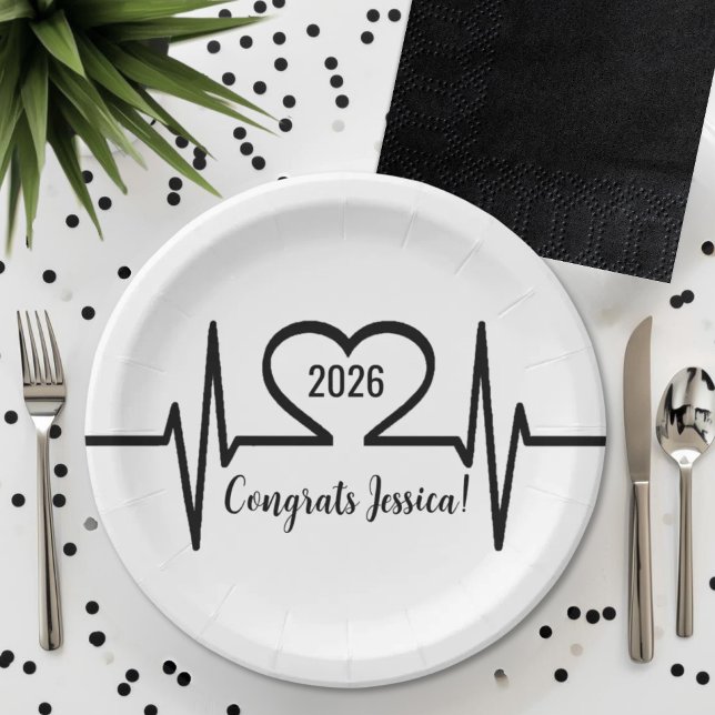 Medical Graduation Paper Plate (Simple Nurse Medical Graduation Paper Plates)