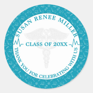 Medical Graduation Party Classic Round Sticker