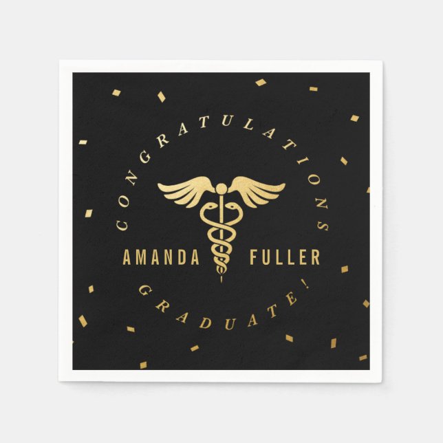 Medical Graduation Party Personalised Napkins (Front)