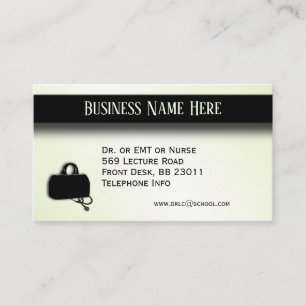 Medical Green with Office Hours on Back Business Card
