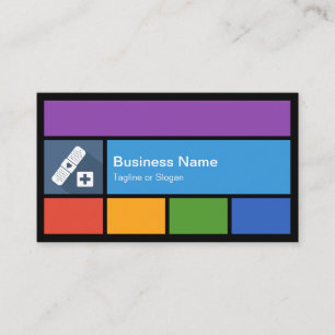 Medical Health Care - Colourful Tiles Creative Business Card