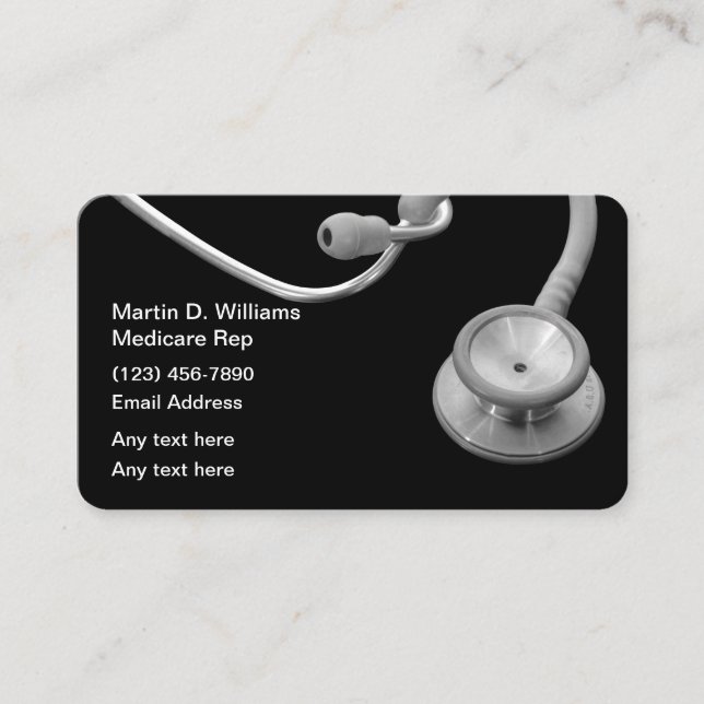 Medical Health Insurance Broker Business Card (Front)