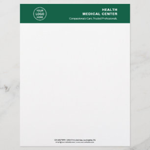 Medical Healthcare Clinic Green Professional Custom Letterhead