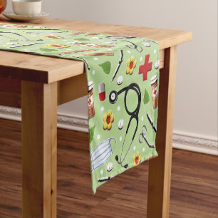 Medical Healthcare Decor Short Table Runner