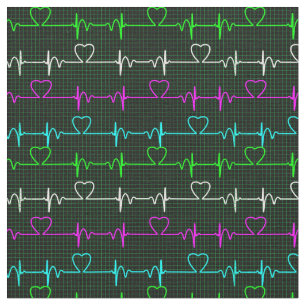 Medical heart cardiogram nurse fabric