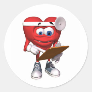Medical Heart Doctor Cute Classic Round Sticker